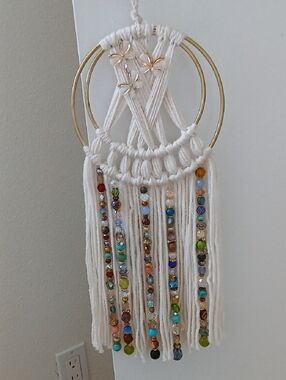 Dream Catcher Boho Decorative Wall Hanging Macrame Natural Gematones